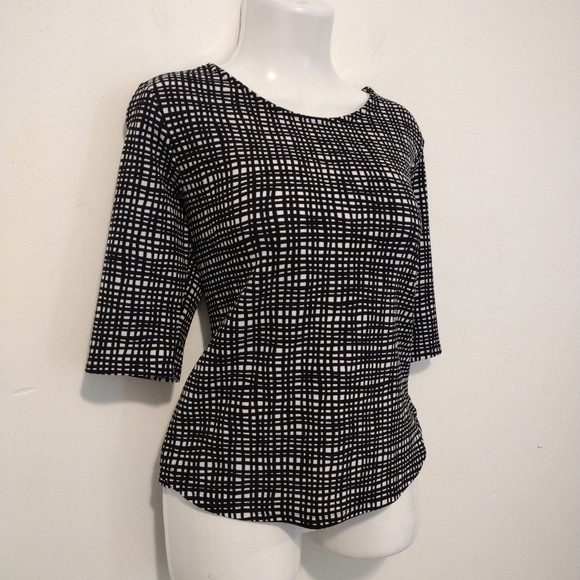 Bar III - Asymmetrical Checkered Blouse - Picture 4 of 13